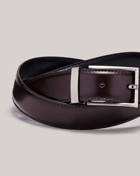 Reversible Black/Brown Leather Belt, Black/Brown, hi-res